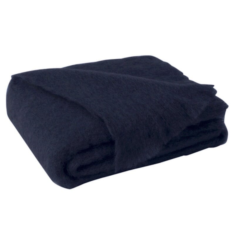 Brushed Mohair Throw Navy Blue | Lands Downunder at Fig Linens and Home