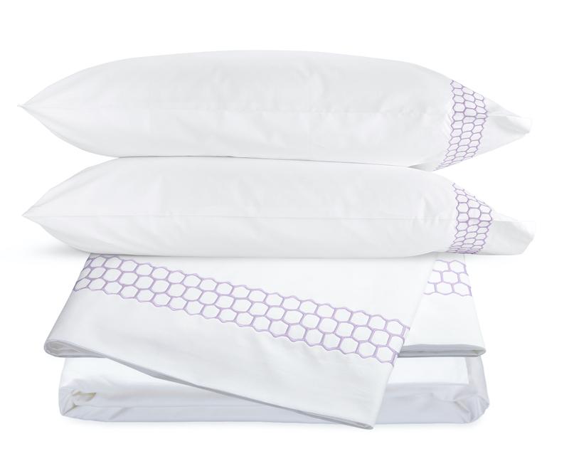 Liana Lavender Cotton Percale Sheet Set | Matouk at Fig Linens