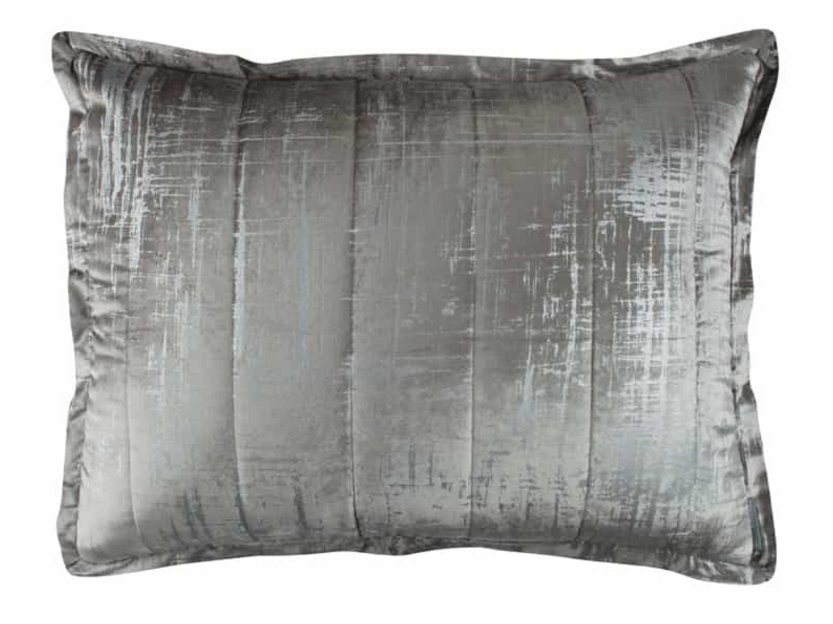 Lili Alessandra Moderne Silver Velvet Standard Pillow - Fig Linens