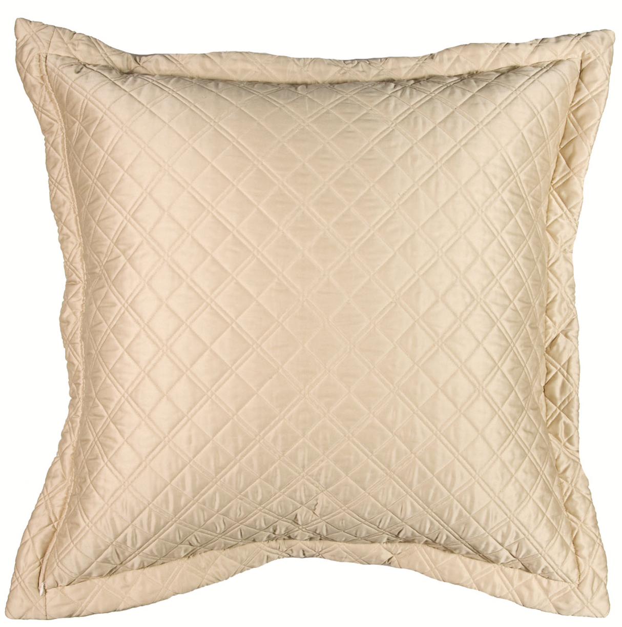 Silk & Sensibility Ivory and Ecru Quilted Coverlets - Lili Alessandra Euro Pillow Reverse - Side B