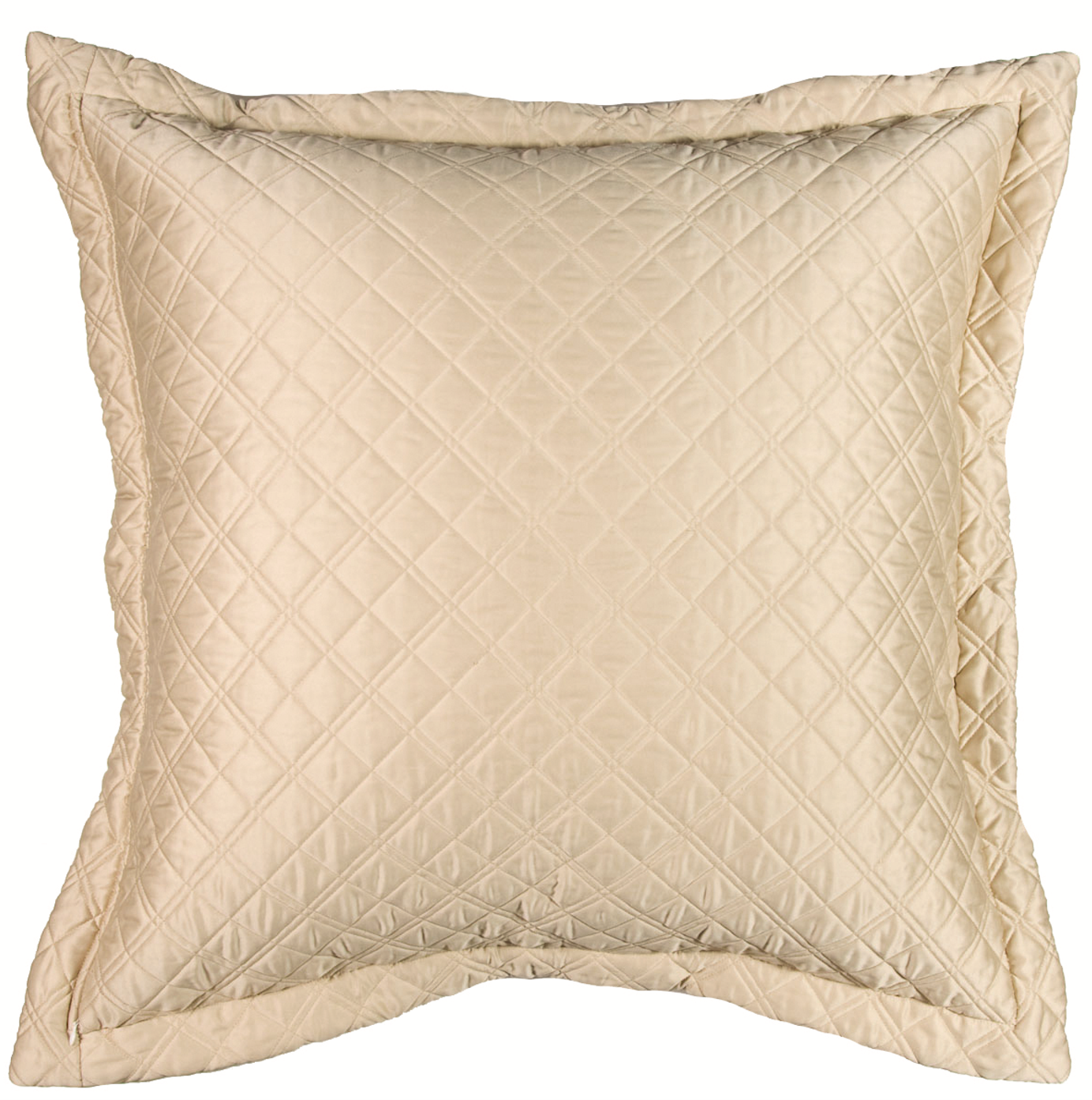 Silk & Sensibility Ivory and Ecru Quilted Coverlets - Lili Alessandra Euro Pillow Reverse - Side B