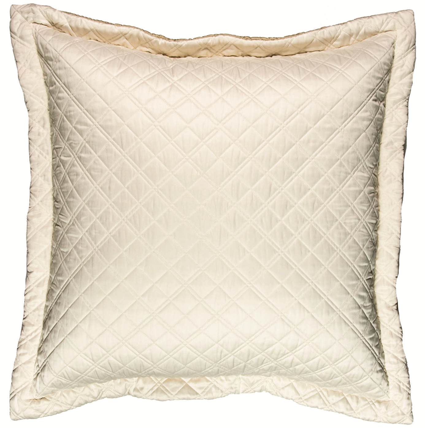 Silk & Sensibility Ivory and Ecru Quilted Coverlets - Lili Alessandra Euro Pillow Side A