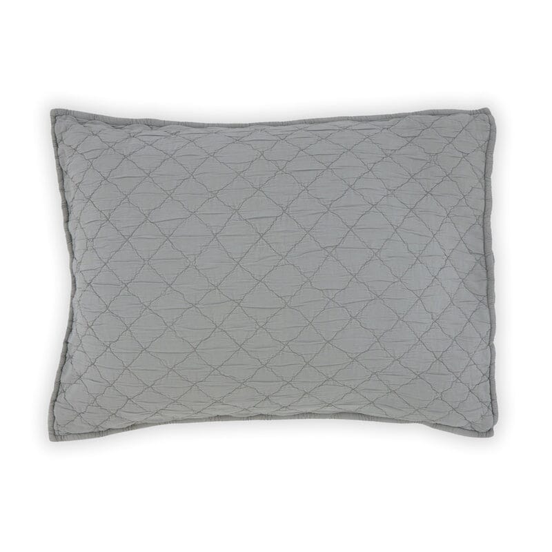 Pillow Sham in Grey - Louisa Bedding by TL at Home - Traditions Linens Quilted Louisa Style