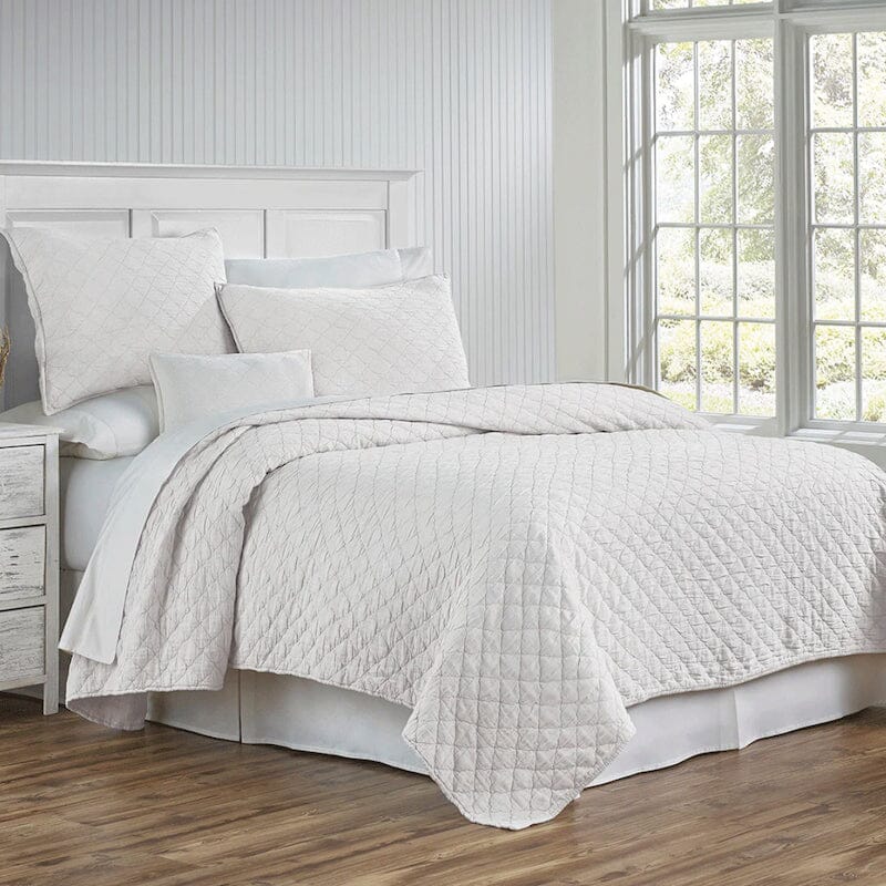 Bedding in Ivory - Louisa Coverlet by TL at Home - Traditions Linens Quilted Bedspread