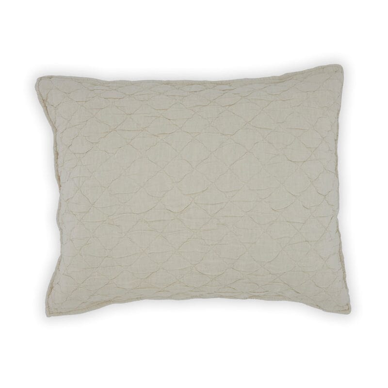 Pillow Sham in Natural Linen - Louisa Bedding by TL at Home - Traditions Linens Quilted Louisa Style