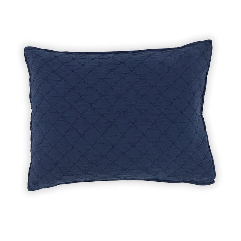 Pillow Sham in Navy Blue - Louisa Bedding by TL at Home - Traditions Linens Quilted Louisa Style