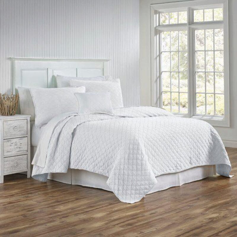 Bedding in White - Louisa Coverlet by TL at Home - Traditions Linens Quilted Bedspread