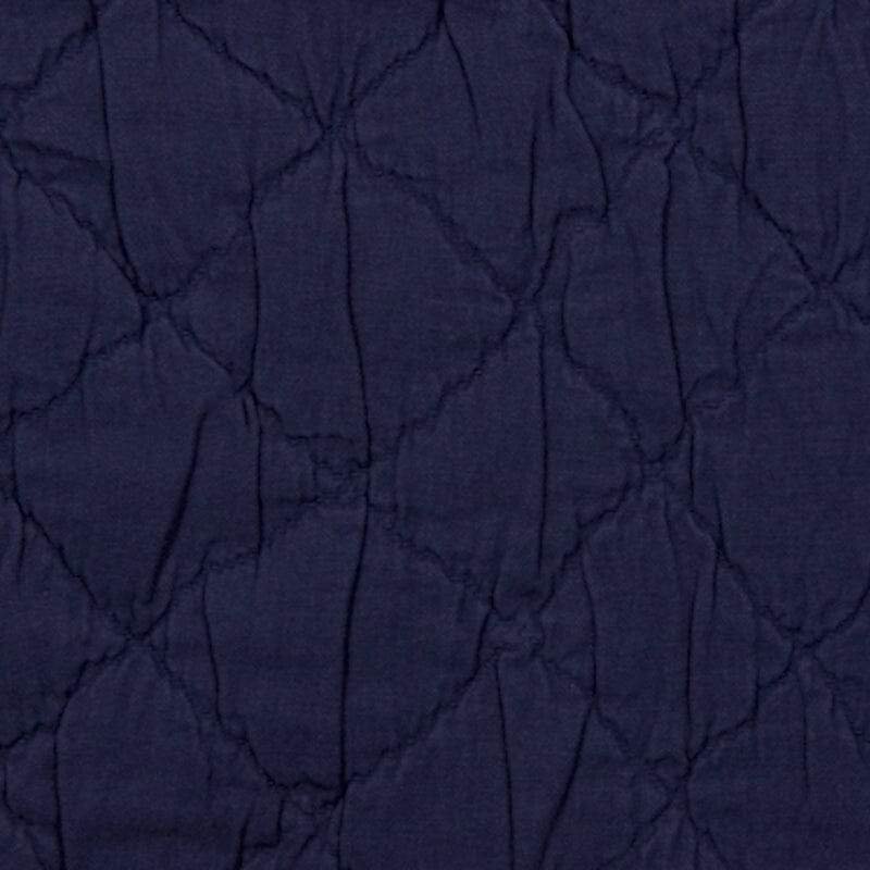 Swatch of Louisa Navy Blue - Louisa Bedding by TL at Home - Traditions Linens Quilted Coverlet Style