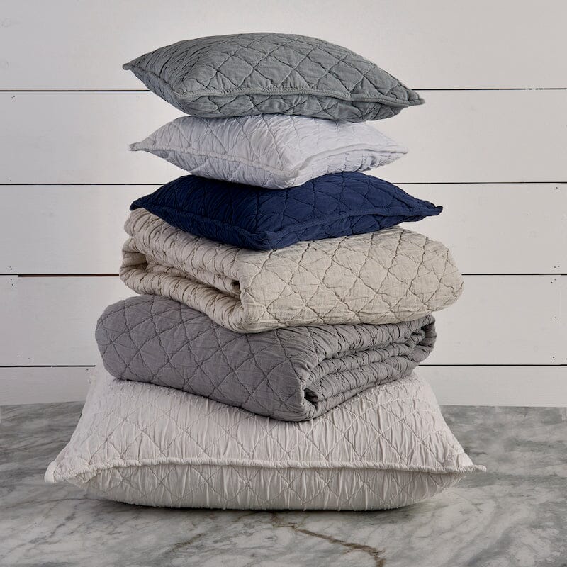 Louisa Coverlet by TL at Home | Traditions Linens Quilted Bedspread stack of Pillows &amp; Quilts