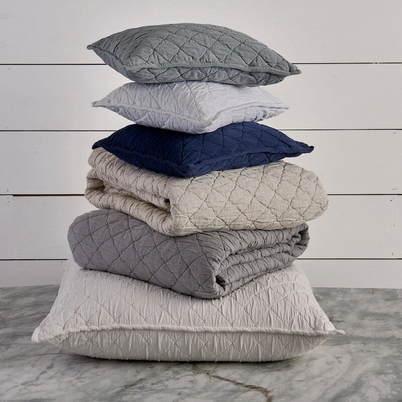 Louisa Coverlet by TL at Home | Traditions Linens Quilted Bedspread stack of Pillows & Quilts