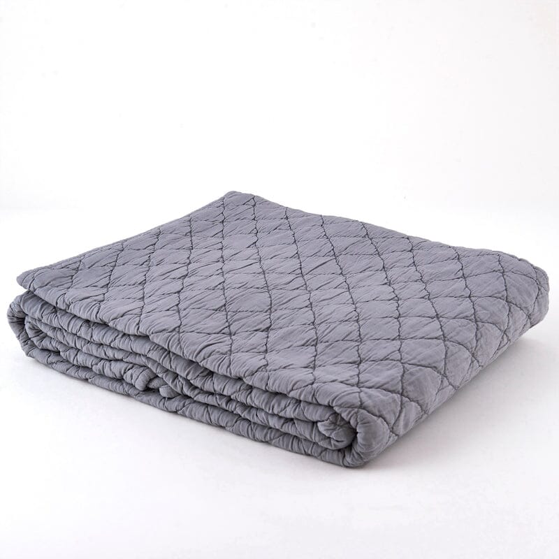 Coverlet in Grey - Louisa Blanket Cover by TL at Home - Traditions Linens Quilted Bedspread