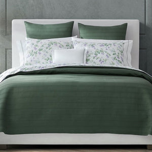 Matouk Augusta Fine Linens Coverlet in Green at Fig Linens and Home