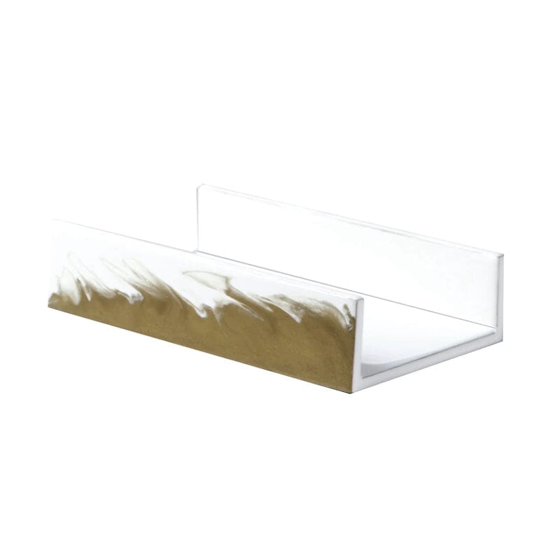 Lava White & Gold Bath Accessories by Mike + Ally | Flat Towel Holder