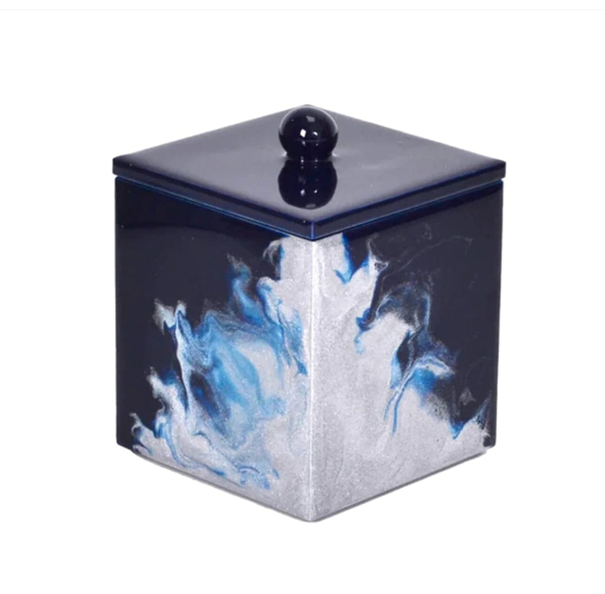 Lava Midnight & Silver Bath Accessories by Mike + Ally | Container with lid
