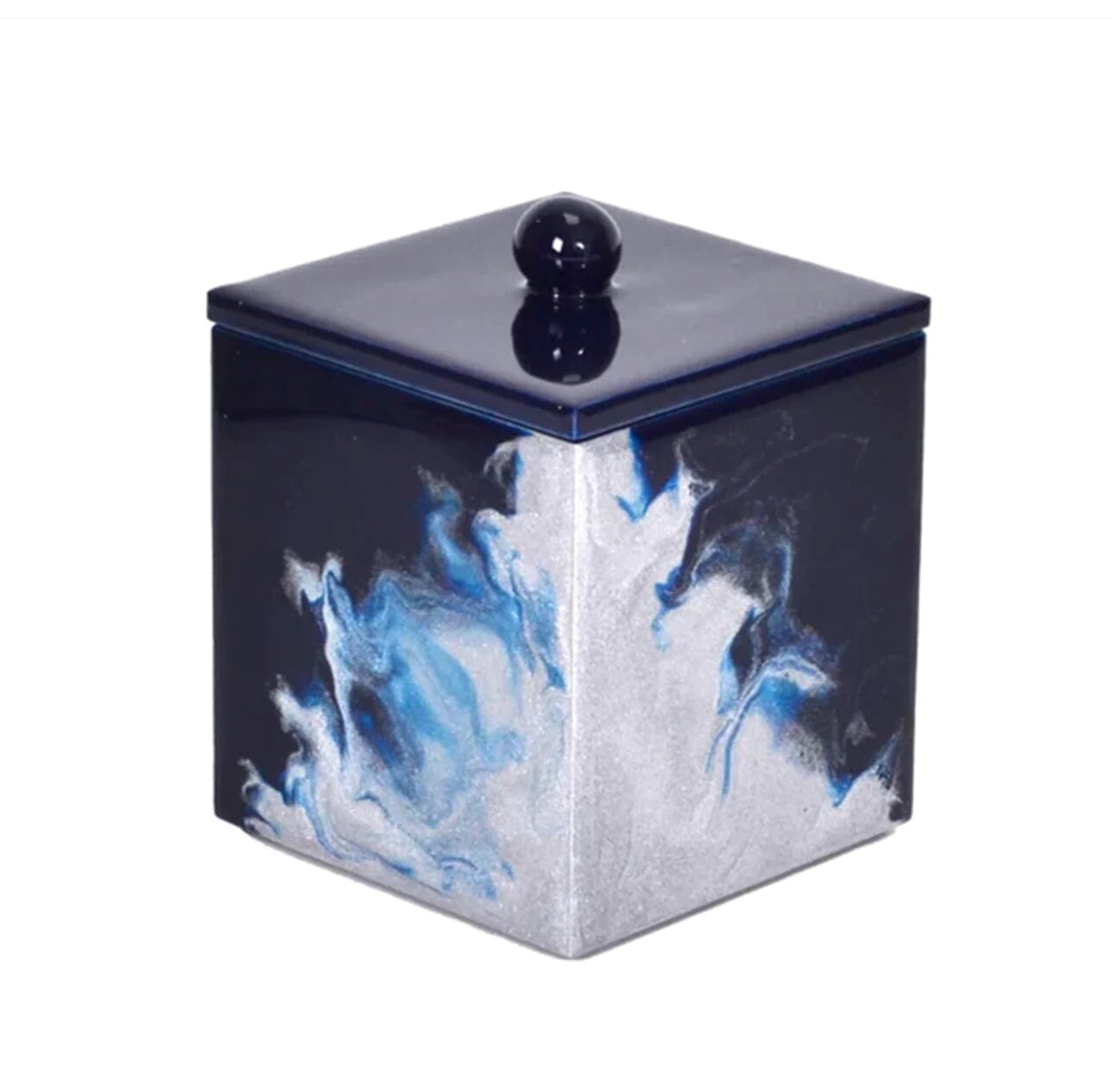 Lava Midnight & Silver Bath Accessories by Mike + Ally | Container with lid