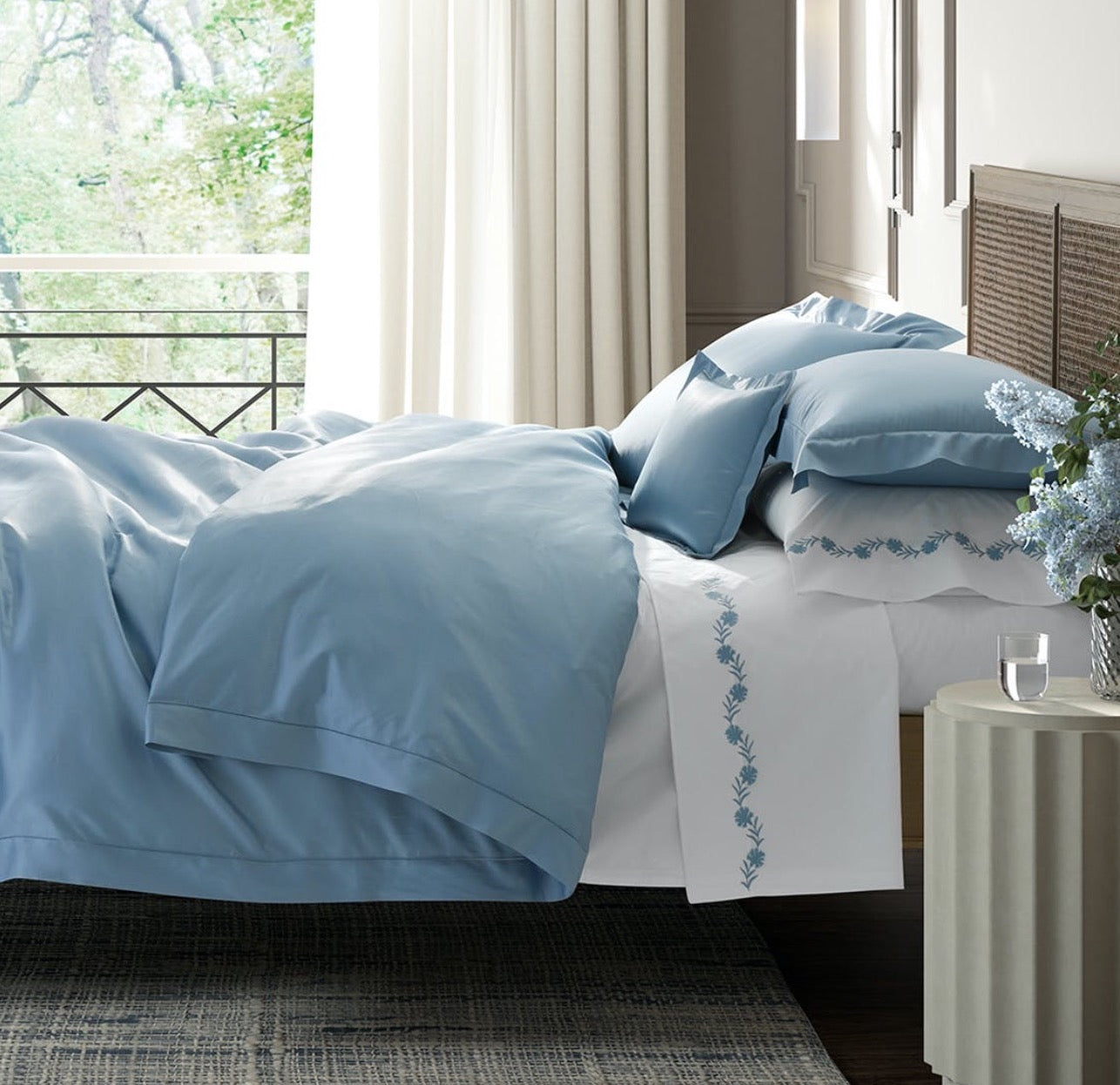 Matouk Bedding - Talita Hemstitch Giza Cotton - Bed Linens and Sheets at Fig Linens and Home