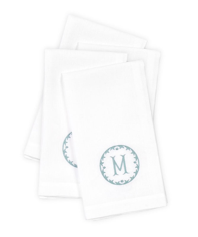Matouk Carta Linens Guest Towels - Monogrammed in Letter M