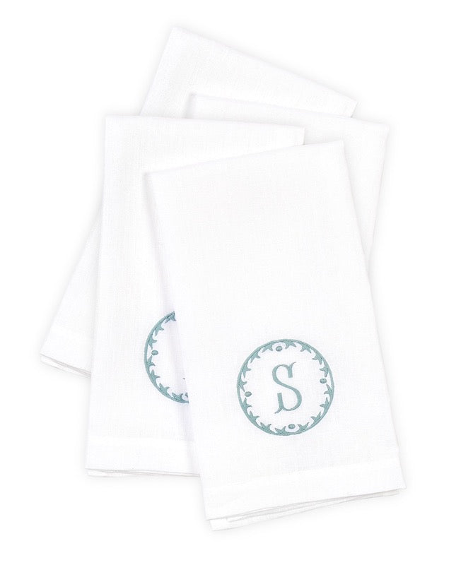 Matouk Carta Linens Guest Towels - Monogrammed in Letter S
