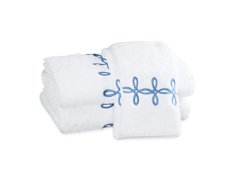 Matouk Gordian Knot Ocean Blue Bath Towels