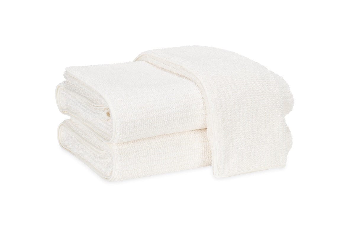 Matouk Francisco Bath Towels in Ivory - Luxury Bath Towels at Fig Linens and Home