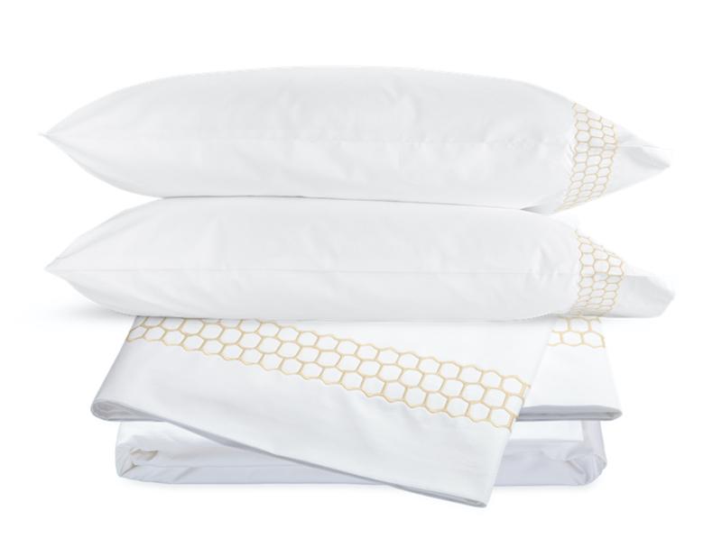 Liana Champagne Sheet Set | Matouk Percale Cotton Sheets