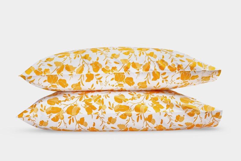 Matouk Alexandra Goldenrod Yellow Pillowcases | Fig Linens