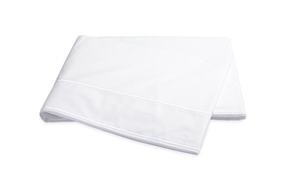 Flat Sheet | Matouk Ansonia White Cotton Bedding at Fig Linens and Home