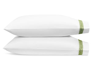 Pillowcases - Matouk Schumacher Astor Braid Grass Bedding - Fig Linens