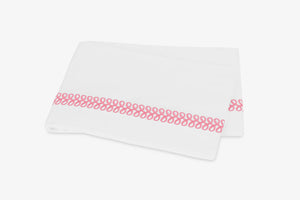 Flat Sheet - Matouk Schumacher Astor Braid Peony Pink Bedding - Fig Linens