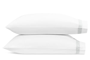 Pillowcases - Matouk Schumacher Astor Braid Silver Bedding - Fig Linens