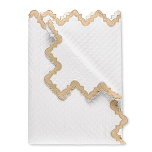 Matouk Aziza Matelasse Coverlet in Champagne | Fig Linens and Home