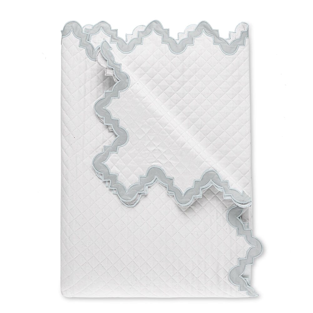 Matouk Aziza Matelasse Coverlet in Pool | Fig Linens and Home