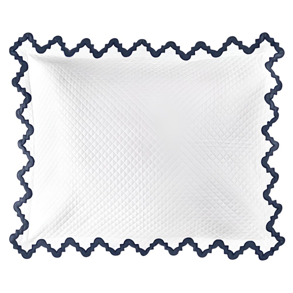 Matouk Aziza Matelasse Sham in Navy Blue | Fig Linens and Home