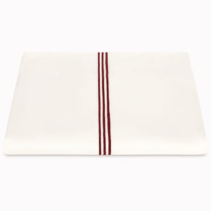 Matouk Bedding - Bel Tempo Nocturne Duvet Cover in Ivory and Red - Fig Linens and Home