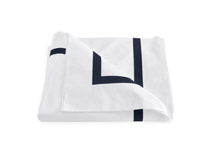 Matouk Lowell Navy Duvet Cover | Percale Bedding at Fig Linens