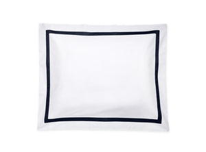 Matouk Lowell Navy Pillow Sham | Percale Bedding at Fig Linens