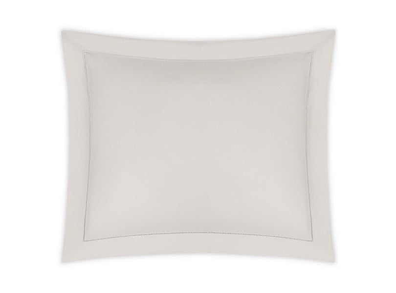 Matouk Bedding - Bergamo Hemstitch Pillow Sham in Silver - Fig Linens and Home