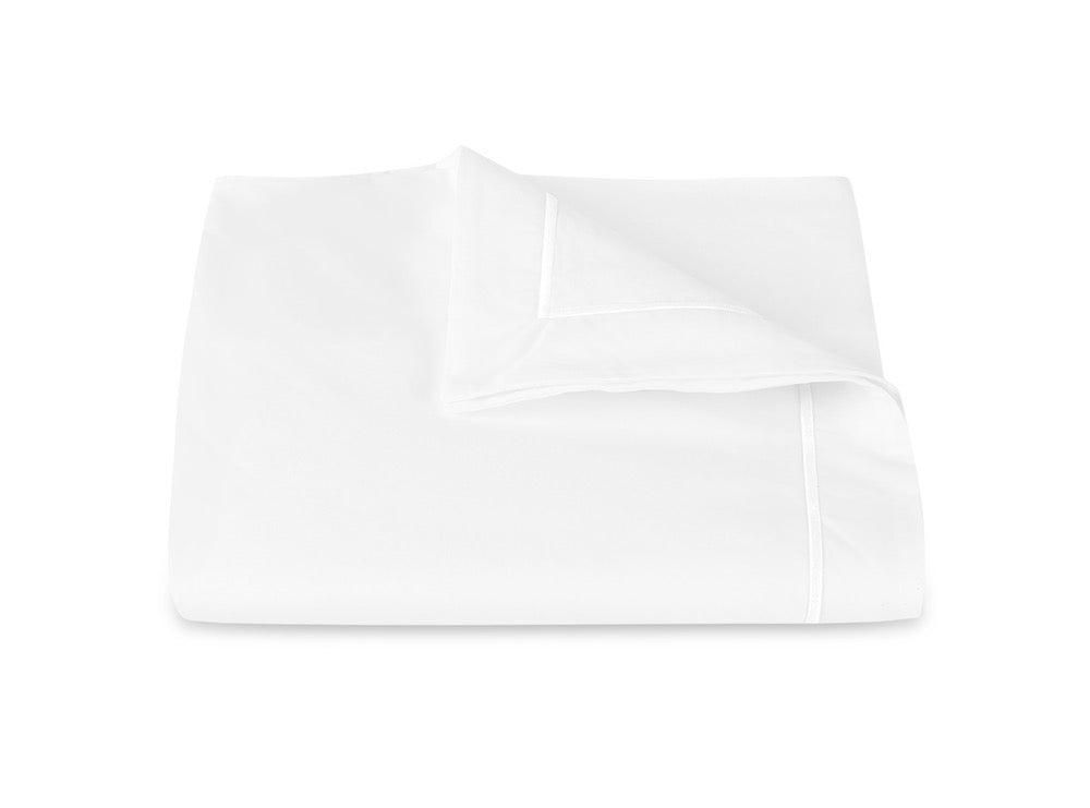 Matouk Bergamo White Duvet Cover | Fig Linens