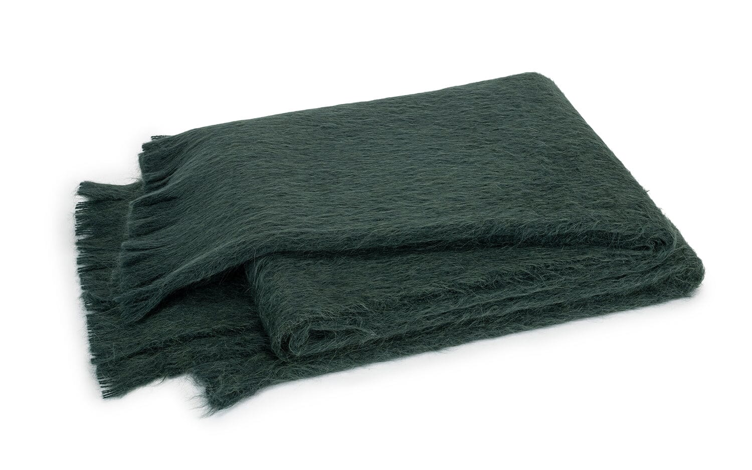 Matouk Throw - Bruno Forest Green Blanket at Fig Linens and Home