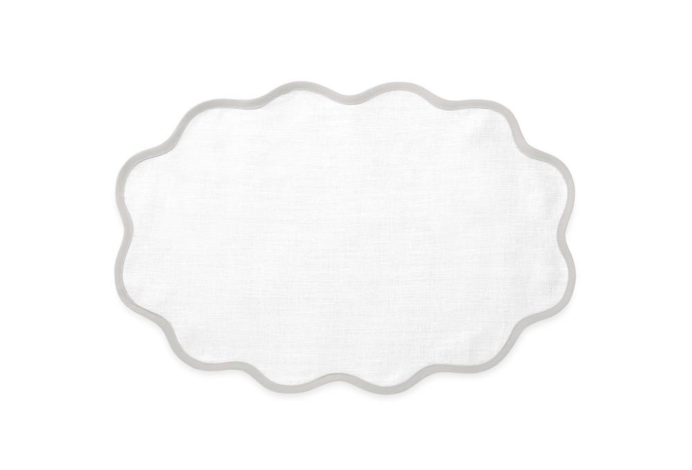 Matouk Table Linens | Casual Couture Scallop Placemat in Classic Grey