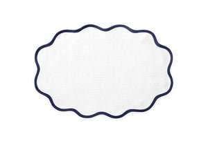 Matouk Table Linens | Casual Couture Scallop Placemat in Sapphire Blue