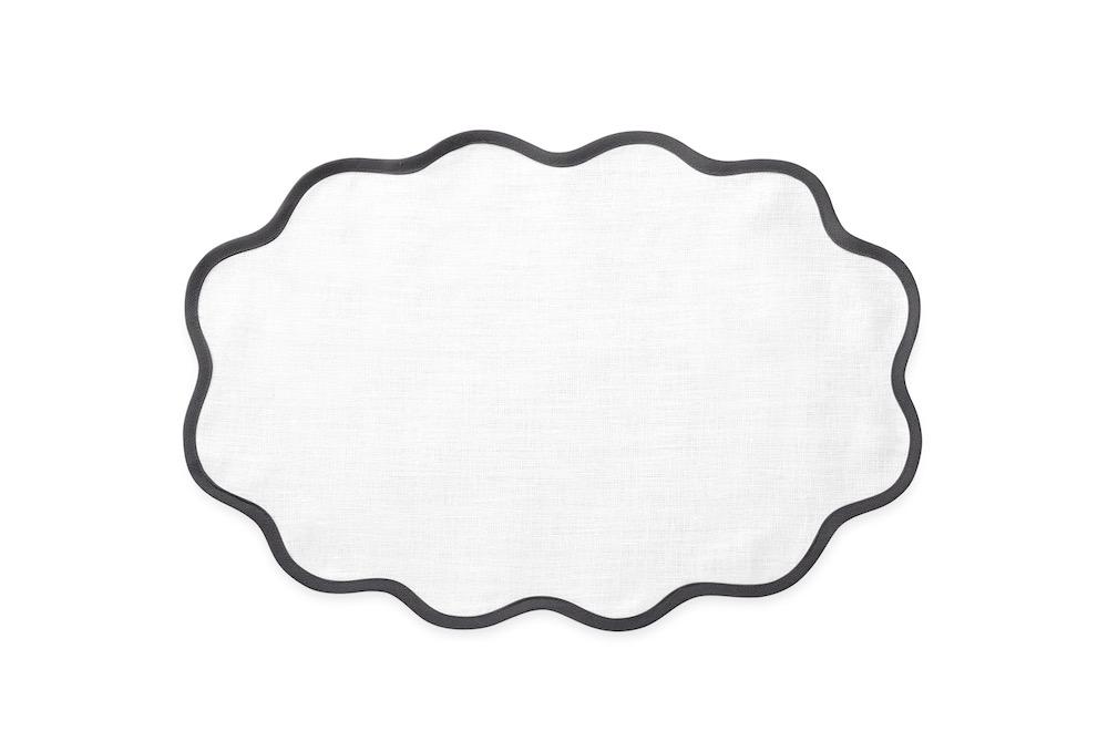 Matouk Table Linens | Casual Couture Scallop Placemat in Smoke Grey