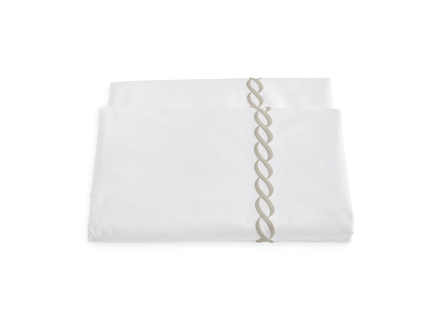 Duvet Cover - Classic Chain Percale Almond Bedding by Matouk at Fig Linens and Home