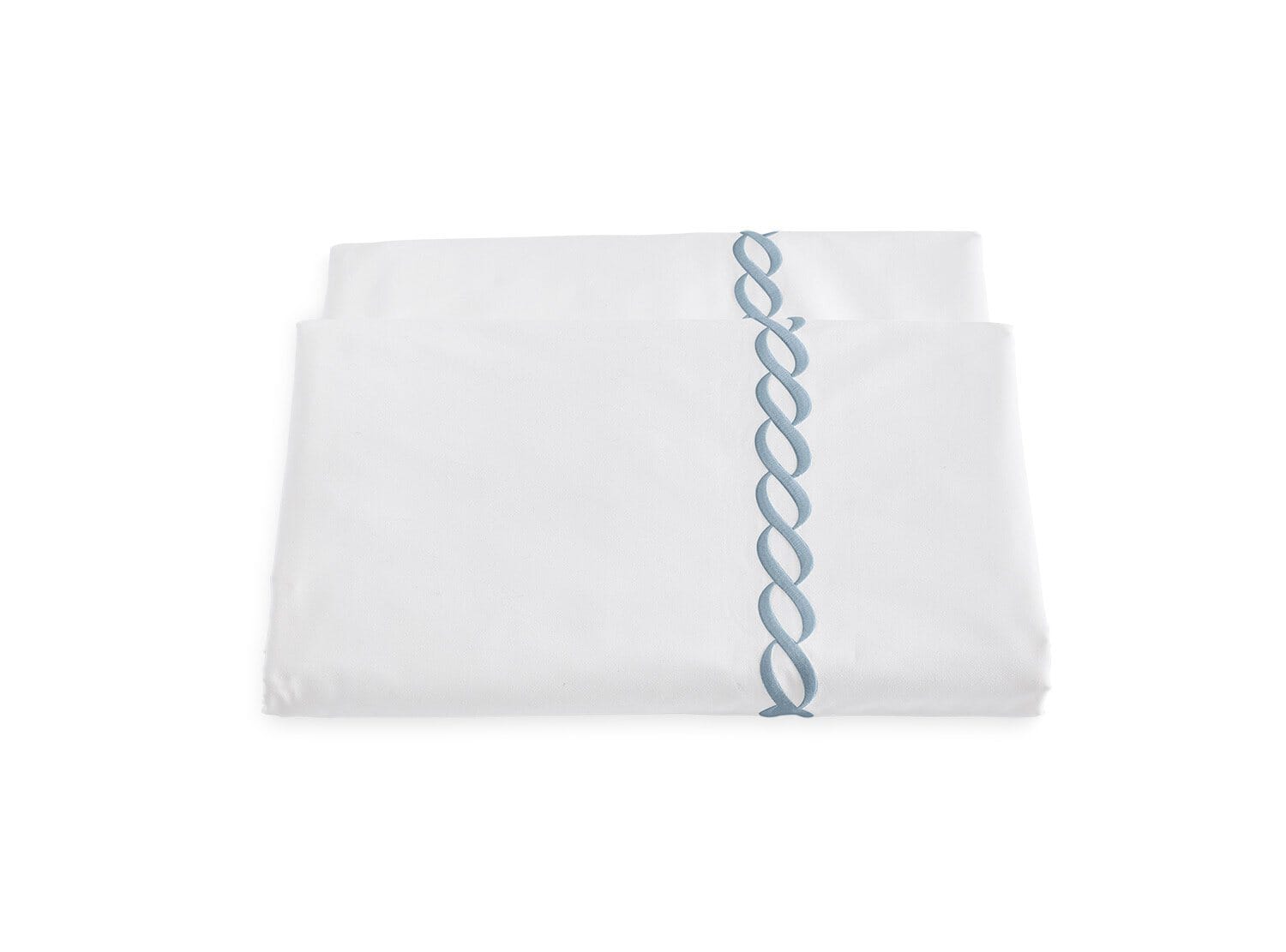 Duvet Cover - Matouk Classic Chain Hazy Blue Bedding | Fig Linens and Home
