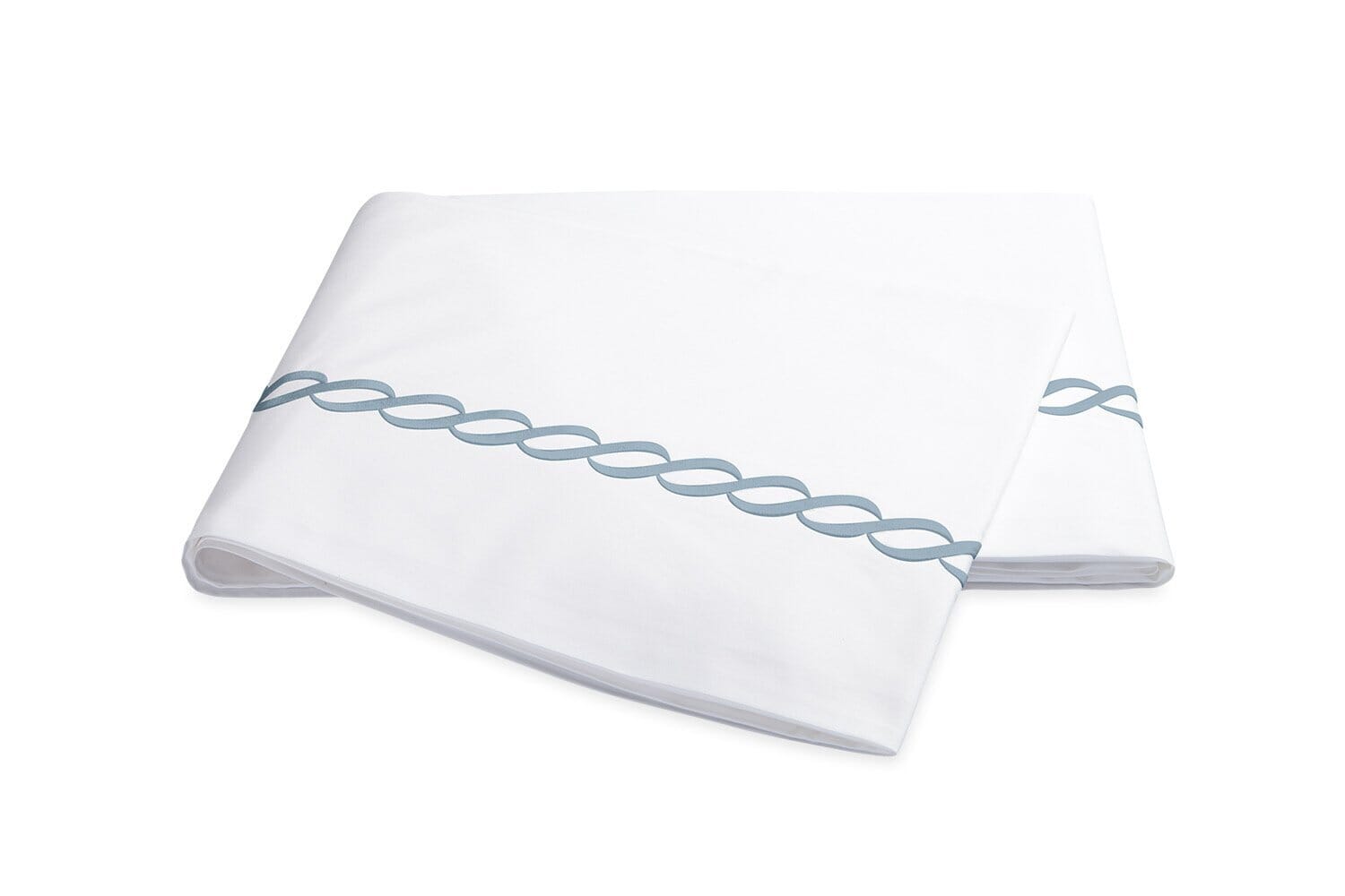 Flat Sheet - Matouk Classic Chain Hazy Blue Bedding | Fig Linens and Home