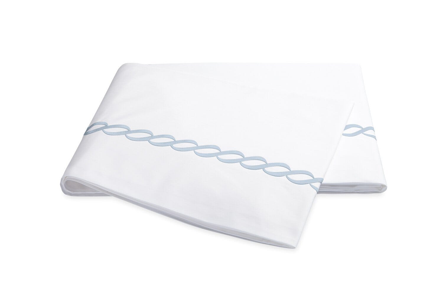 Flat Sheet - Matouk Classic Chain Light Blue Bedding | Fig Linens and Home