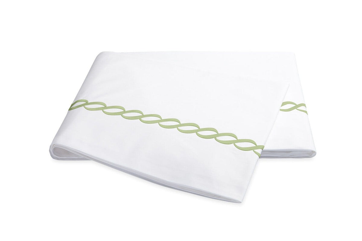 Flat Sheet - Matouk Classic Chain Spring Green Bedding | Fig Linens and Home