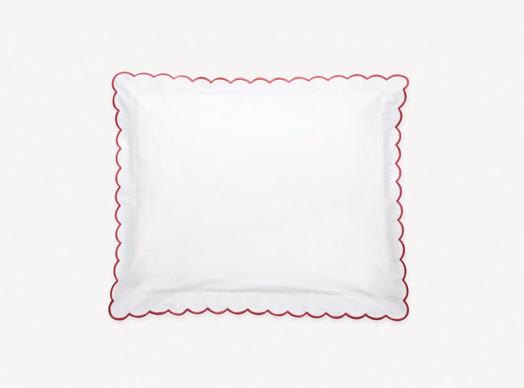 Matouk Pillow Sham - Red Dakota Percale Bedding at Fig Linens and Home