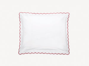Matouk Pillow Sham - Red Dakota Percale Bedding at Fig Linens and Home