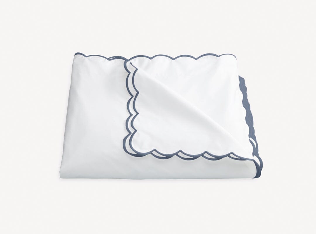 Matouk Duvet Cover - Steel Blue Dakota Percale Bedding at Fig Linens and Home